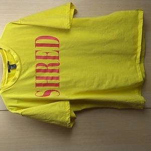 Women's Size Large Shirt in Yellow & Red (Shred) Forever 21